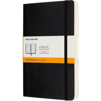 Блокнот MOLESKINE Classic Soft Expanded Large, линейка, чёрный